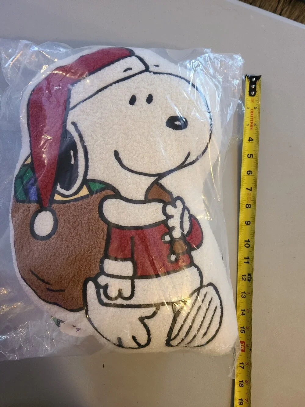 Peanuts Snoopy As Santa Plush Decorative Sherpa Pillow